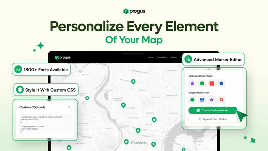 Progus Store Locator Map screenshot
