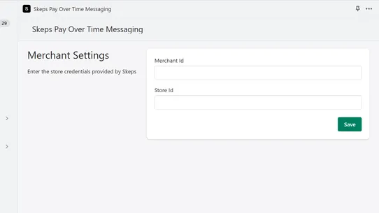 Skeps Pay‑Over‑Time Messaging screenshot