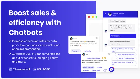 WD‑Live Chat, Helpdesk,Chatbot screenshot