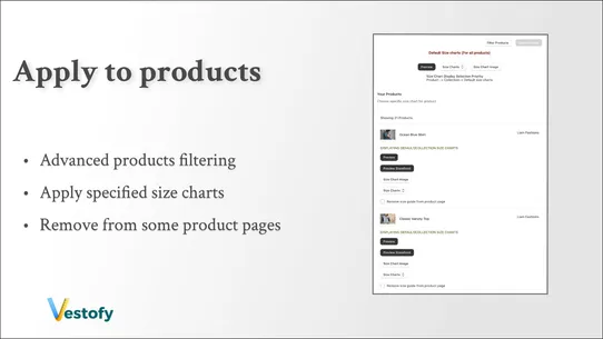 Vestofy Size Chart, Size Guide screenshot