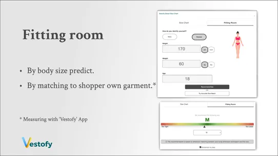 Vestofy Size Chart, Size Guide screenshot