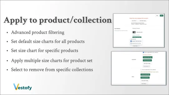 Vestofy Size Chart, Size Guide screenshot