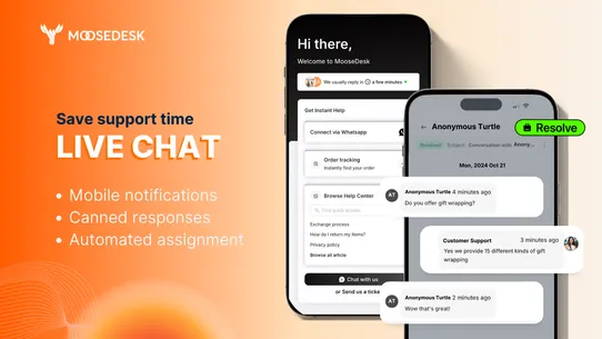 Moose: Live Chat FAQ Whatsapp screenshot