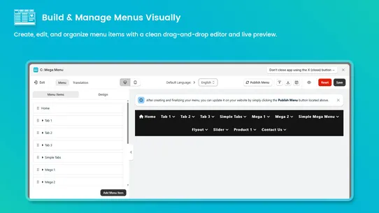 C: Mega Menu screenshot