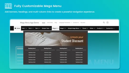 C: Mega Menu screenshot
