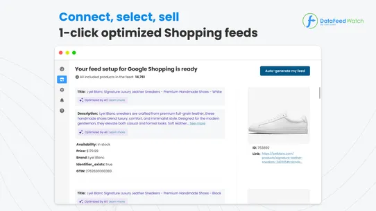 Data Feed Watch Shopping Feeds screenshot
