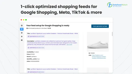 Data Feed Watch Shopping Feeds screenshot