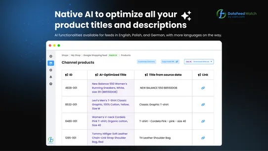 Data Feed Watch Shopping Feeds screenshot