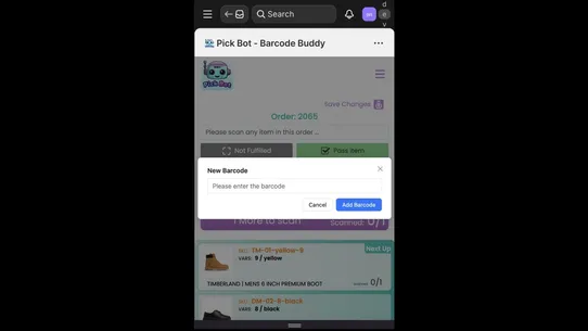 Pick Bot ‑ Barcode Buddy screenshot