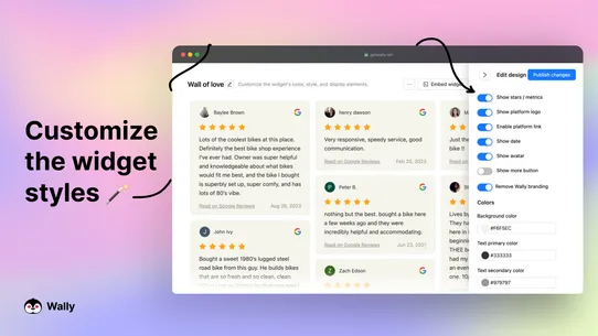 Wally – Google Reviews screenshot