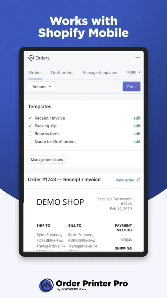 Order Printer Pro: Invoice App screenshot