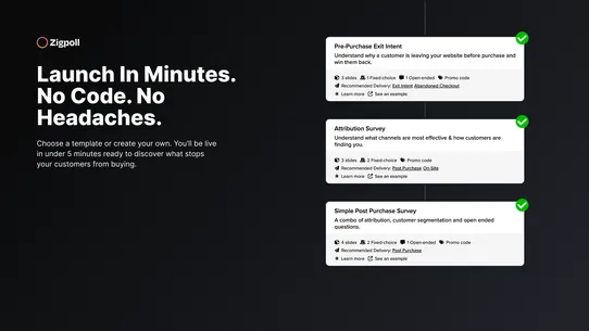 Zigpoll Customer Surveys screenshot