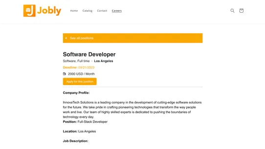 Careers Page ‑ Job Posting J. screenshot