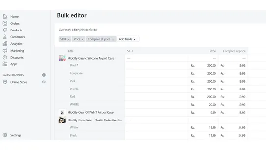 Filter by Price &amp; Bulk Edit screenshot