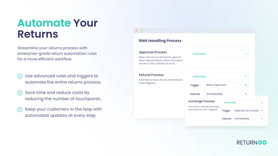 ReturnGO Returns &amp; Exchanges screenshot