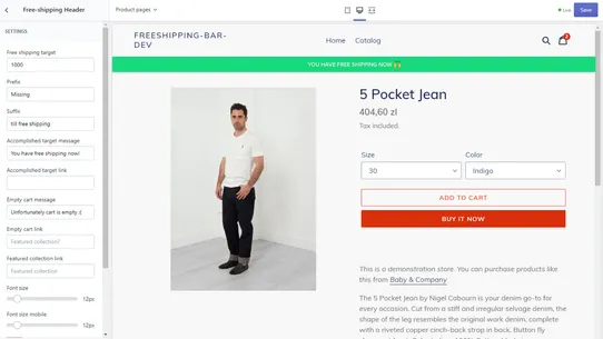 Smart Upsell Free Shipping Bar screenshot