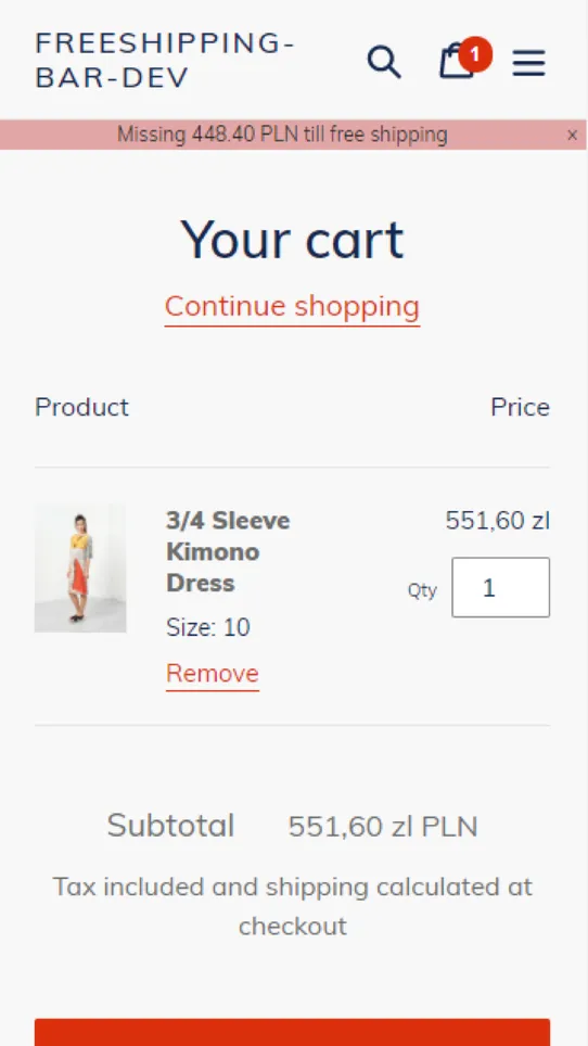 Smart Upsell Free Shipping Bar screenshot