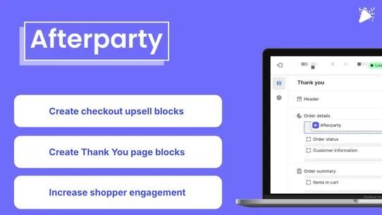 Afterparty Checkout Upsells screenshot