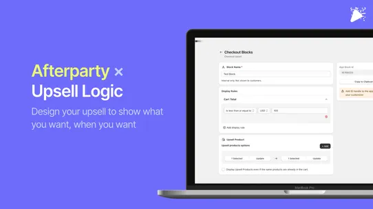 Afterparty Checkout Upsells screenshot