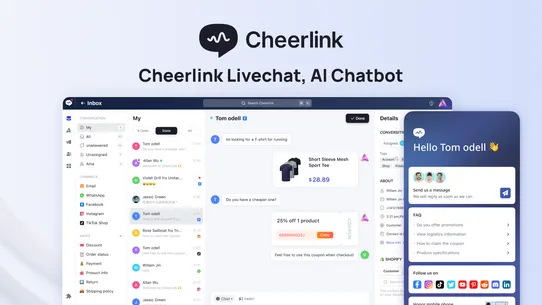 Cheerlink AI Chatbot and Email screenshot