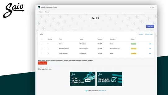 Saio: Sale ‑ All in one screenshot