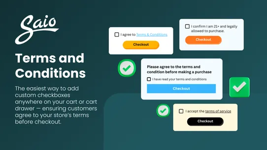 Saio: Terms and Conditions screenshot