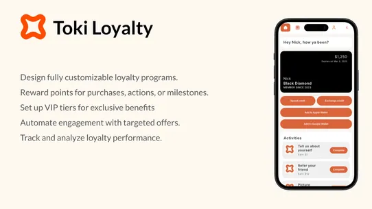 Toki Loyalty Rewards Referrals screenshot