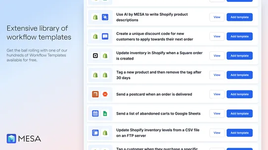 MESA: Workflow Automation screenshot