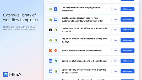 MESA: Workflow Automation screenshot