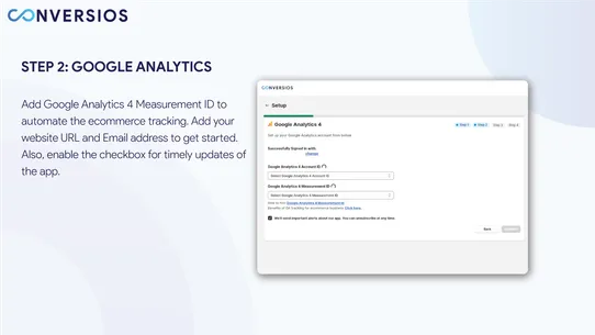 Conversios Google Analytics 4 screenshot