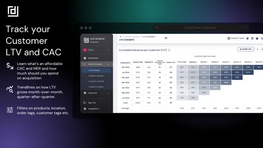 DataDrew Analytics : LTV &amp; CAC screenshot