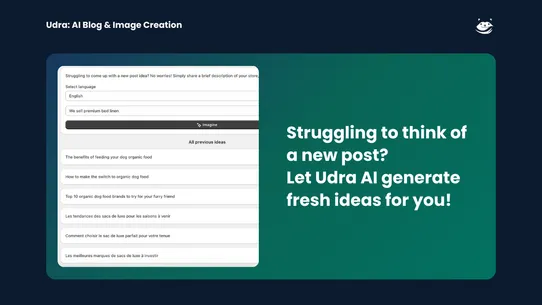 Udra: AI Blog &amp; Image Creation screenshot