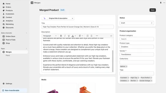 Merges ‑ Product Merger screenshot