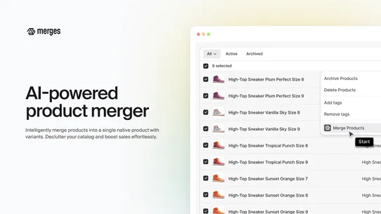 Merges AI ‑ Merge Products screenshot