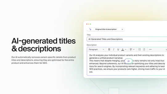 Merges AI ‑ Merge Products screenshot