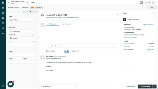 Zendesk screenshot