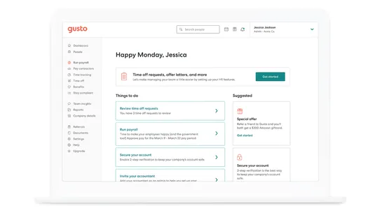 Gusto ‑ Payroll &amp; HR screenshot