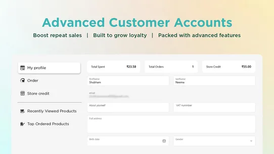 Custlo ‑ Customer accounts app screenshot