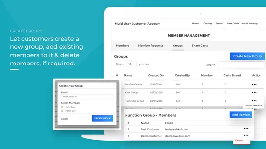 Webkul Multi User Account screenshot