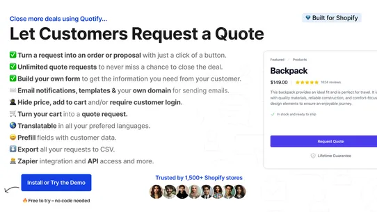 Quotify: Easy quote requests screenshot