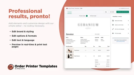 F+2: Order Printer Templates screenshot