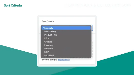 EM Product &amp; Collection Sort screenshot