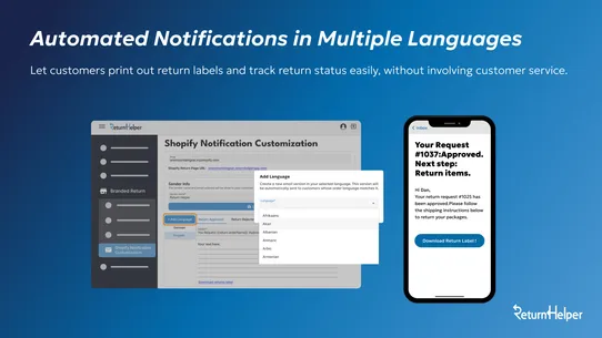 Return Helper: Return Centre screenshot