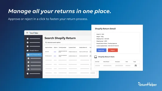 Return Helper: Return Centre screenshot