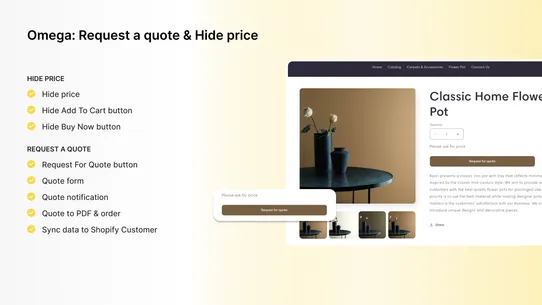 O:Request a Quote ‑ Hide Price screenshot