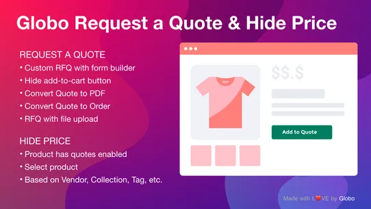 SA Request a Quote, Hide Price screenshot