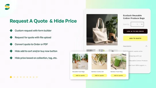 SA Request a Quote, Hide Price screenshot