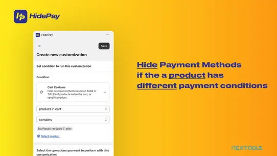 HidePay: Hide Payment Methods screenshot