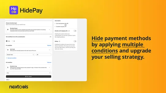 HidePay: Hide Payment Methods screenshot