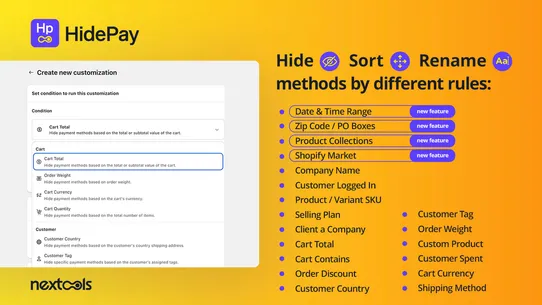 HidePay: Hide Payment Methods screenshot